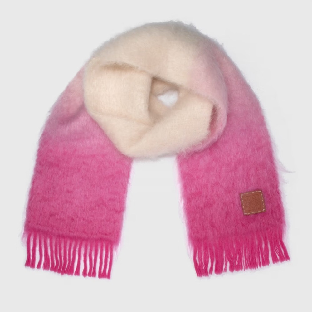 Loewe Pink and Cream Women's Scarf